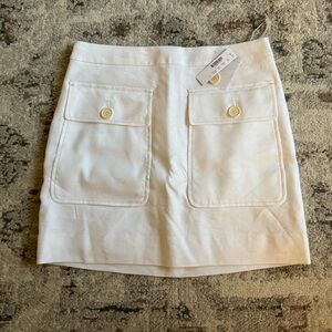JCrew white skirt with front pockets